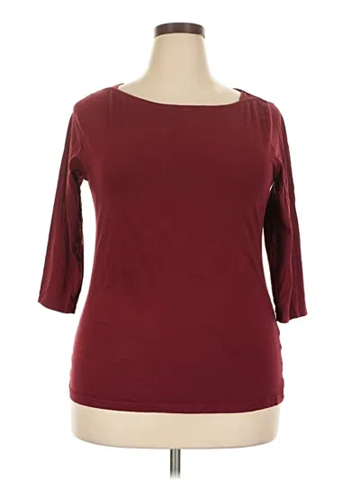 Pre-owned Merona 3/4 Sleeve T-shirt In Burgundy