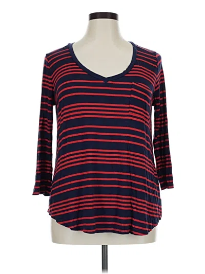 Pre-owned Merona 3/4 Sleeve T-shirt In Red
