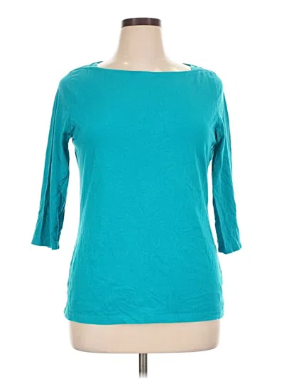 Pre-owned Merona 3/4 Sleeve T-shirt In Teal