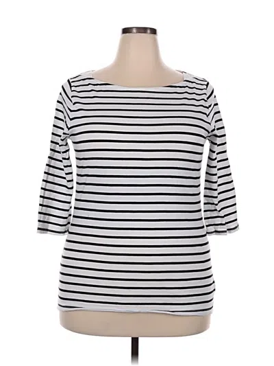 Pre-owned Merona 3/4 Sleeve T-shirt In White