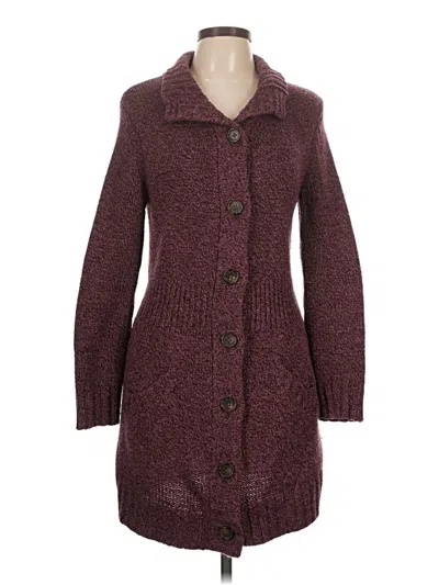 Pre-owned Merona Cardigan Sweater In Burgundy