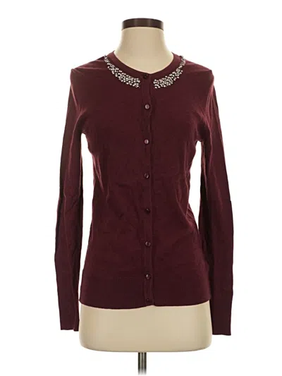 Pre-owned Merona Cardigan Sweater In Burgundy