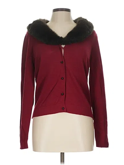 Pre-owned Merona Cardigan Sweater In Burgundy