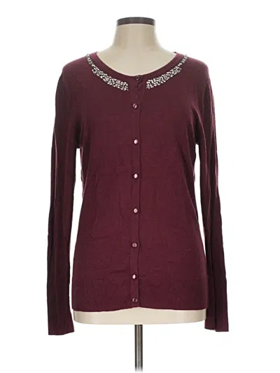 Pre-owned Merona Cardigan Sweater In Burgundy