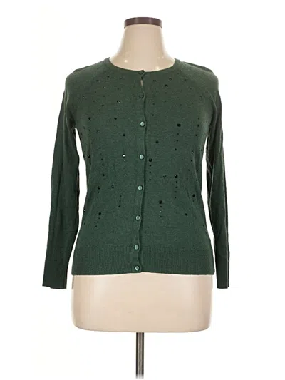Pre-owned Merona Cardigan Sweater In Green