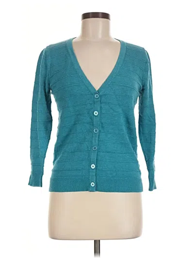 Pre-owned Merona Cardigan Sweater In Teal