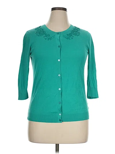 Pre-owned Merona Cardigan Sweater In Teal