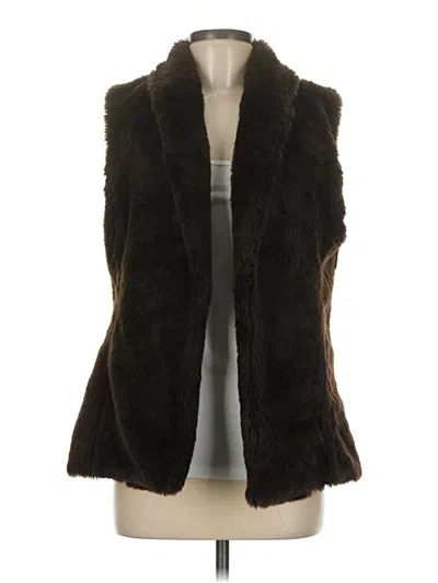Pre-owned Merona Faux Fur Vest In Brown