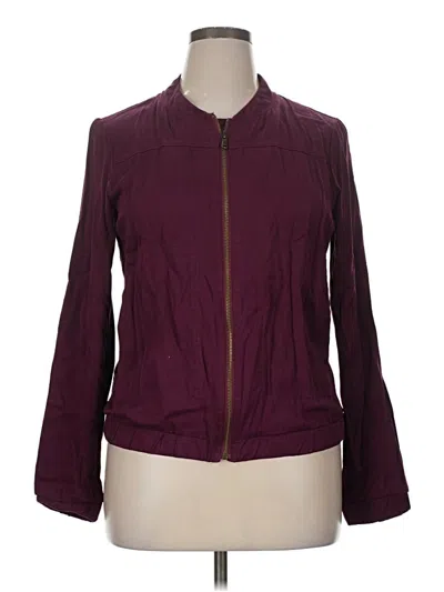 Pre-owned Merona Jacket In Burgundy