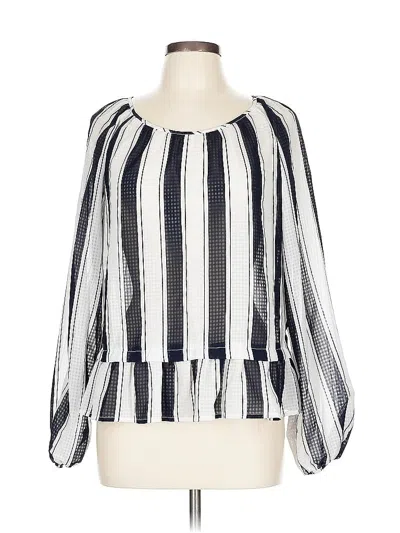 Pre-owned Merona Long Sleeve Blouse In Black