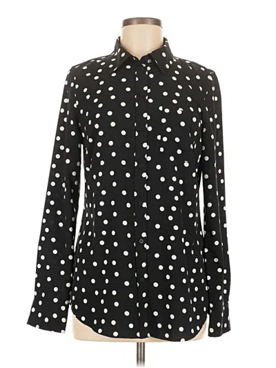 Pre-owned Merona Long Sleeve Blouse In Black