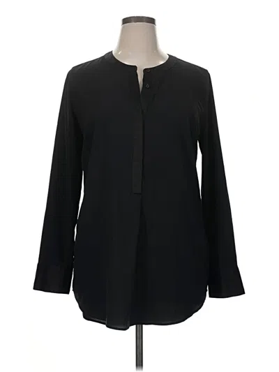 Pre-owned Merona Long Sleeve Blouse In Black