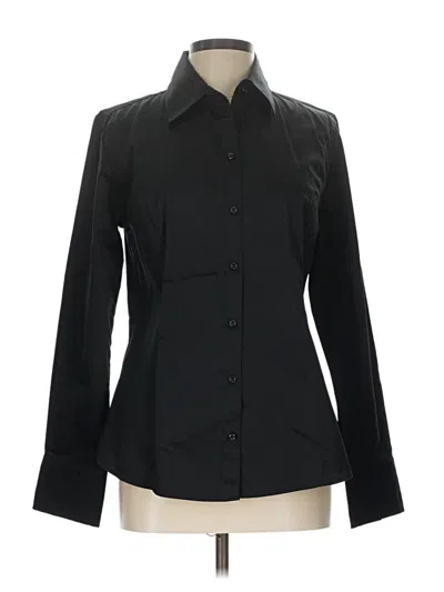 Pre-owned Merona Long Sleeve Blouse In Black
