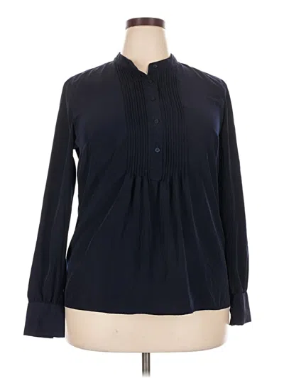 Pre-owned Merona Long Sleeve Blouse In Blue