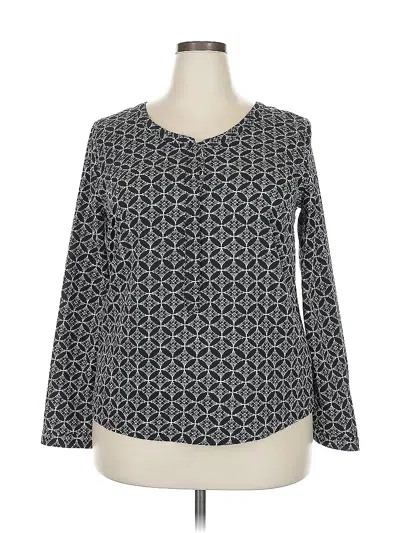 Pre-owned Merona Long Sleeve Blouse In Gray