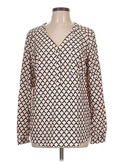 Pre-owned Merona Long Sleeve Blouse In Ivory