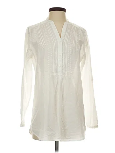 Pre-owned Merona Long Sleeve Blouse In Ivory