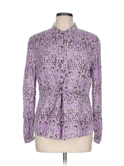 Pre-owned Merona Long Sleeve Blouse In Purple