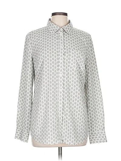 Pre-owned Merona Long Sleeve Blouse In Silver