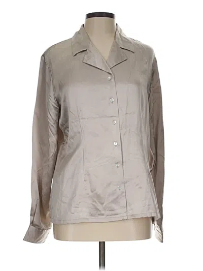 Pre-owned Merona Long Sleeve Blouse In Silver