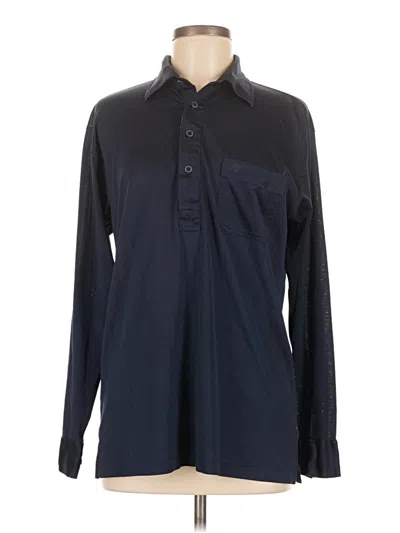 Pre-owned Merona Long Sleeve Button Down Shirt In Black