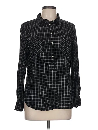 Pre-owned Merona Long Sleeve Button Down Shirt In Black
