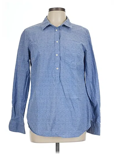 Pre-owned Merona Long Sleeve Button Down Shirt In Blue
