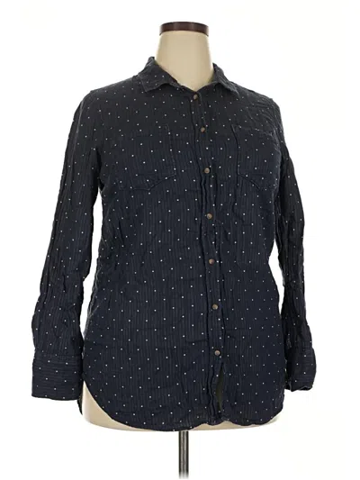 Pre-owned Merona Long Sleeve Button Down Shirt In Blue