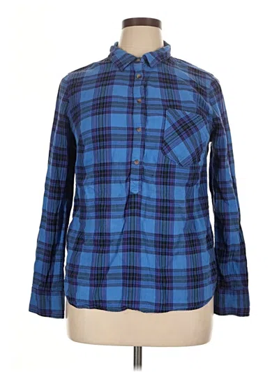 Pre-owned Merona Long Sleeve Button Down Shirt In Blue