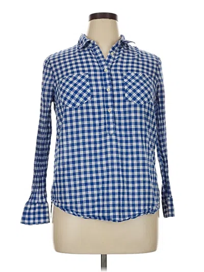 Pre-owned Merona Long Sleeve Button Down Shirt In Blue