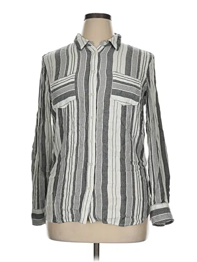 Pre-owned Merona Long Sleeve Button Down Shirt In Gray