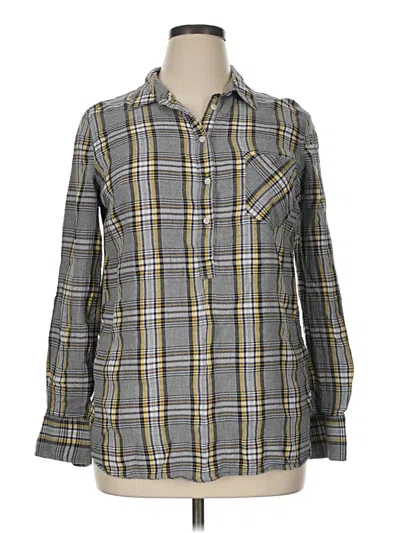 Pre-owned Merona Long Sleeve Button Down Shirt In Gray
