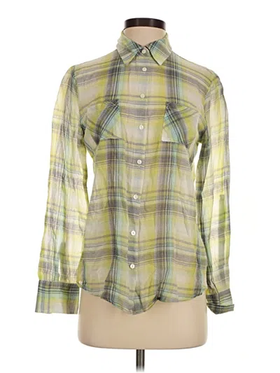 Pre-owned Merona Long Sleeve Button Down Shirt In Green