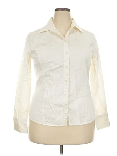Pre-owned Merona Long Sleeve Button Down Shirt In Ivory