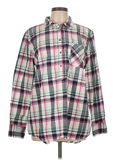 Pre-owned Merona Long Sleeve Button Down Shirt In Pink