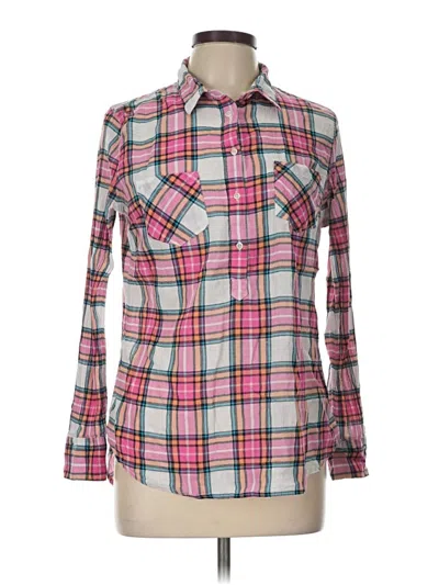Pre-owned Merona Long Sleeve Button Down Shirt In Pink