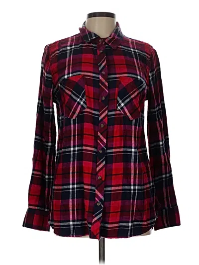 Pre-owned Merona Long Sleeve Button Down Shirt In Red