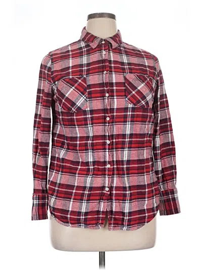 Pre-owned Merona Long Sleeve Button Down Shirt In Red