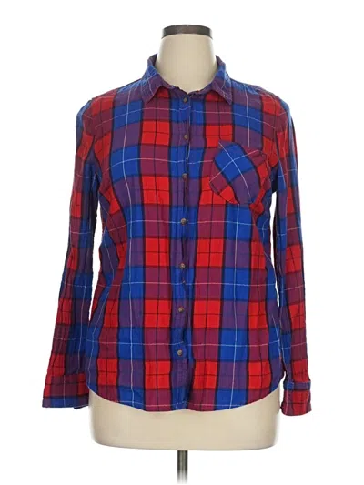Pre-owned Merona Long Sleeve Button Down Shirt In Red