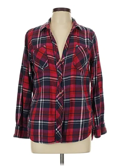 Pre-owned Merona Long Sleeve Button Down Shirt In Red