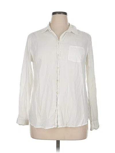 Pre-owned Merona Long Sleeve Button Down Shirt In White