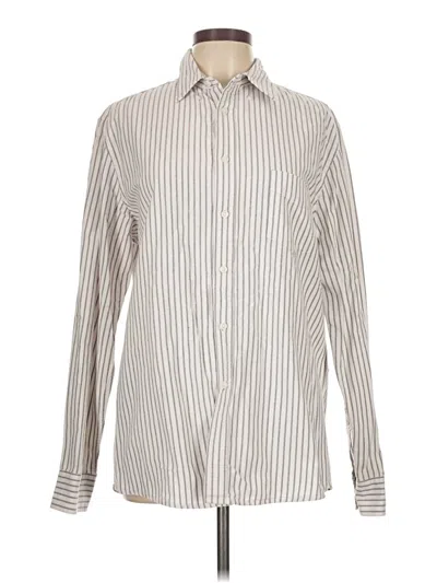 Pre-owned Merona Long Sleeve Button Down Shirt In White