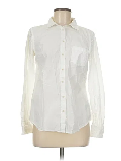 Pre-owned Merona Long Sleeve Button Down Shirt In White