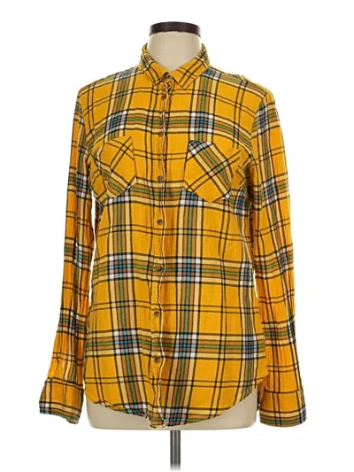 Pre-owned Merona Long Sleeve Button Down Shirt In Yellow