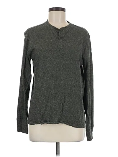 Pre-owned Merona Long Sleeve Henley Shirt In Gray