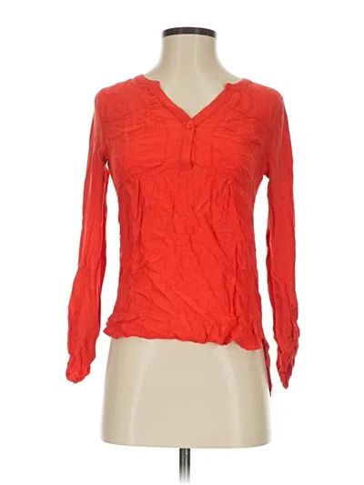 Pre-owned Merona Long Sleeve Henley Shirt In Red