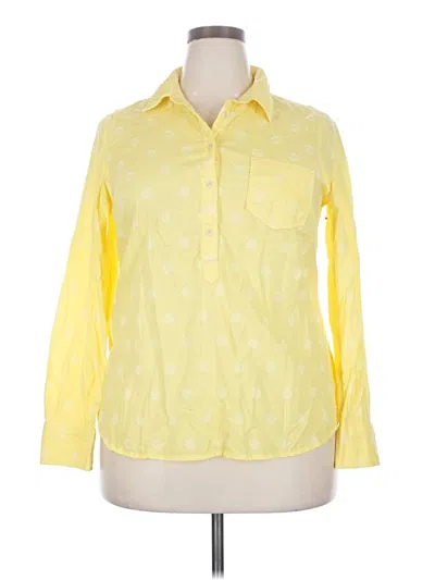 Pre-owned Merona Long Sleeve Polo Shirt In Yellow