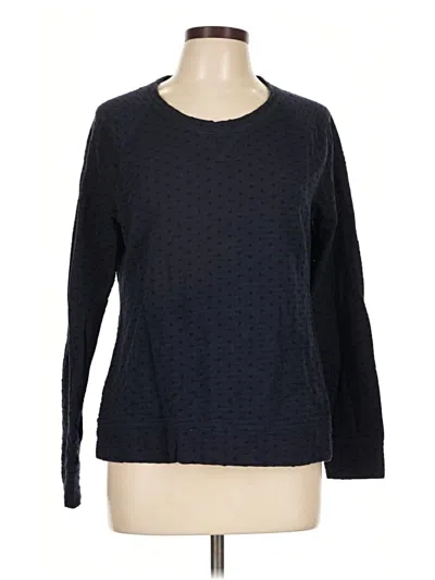 Pre-owned Merona Long Sleeve Top Black Crew Neck Tops