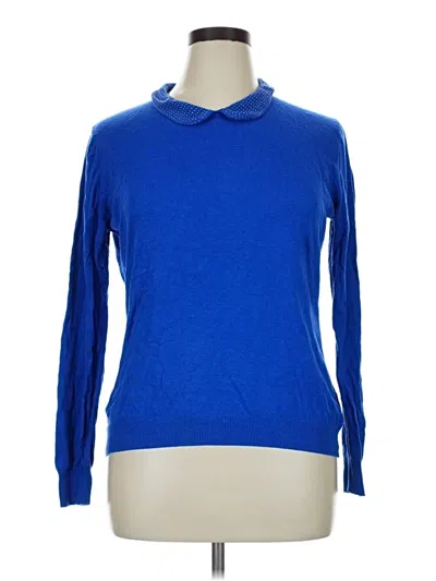 Pre-owned Merona Long Sleeve Top Blue Turtleneck Tops