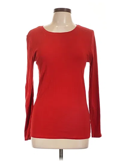 Pre-owned Merona Long Sleeve Top Red Boatneck Tops